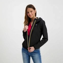 K-WAY GIACCA CON CAPPUCCIO LILY STRETCH DOT DONNA Nero -Tendenza Italia k way k111nqw giacca con cappuccio lily stretch dot donna giacconi donna 045342101 usy 5