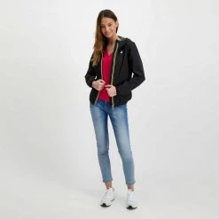 K-WAY GIACCA CON CAPPUCCIO LILY STRETCH DOT DONNA Nero -Tendenza Italia k way k111nqw giacca con cappuccio lily stretch dot donna giacconi donna 045342101 usy 6