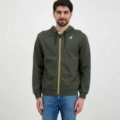 K-WAY FELPA FULL ZIP CON CAPPUCCIO ARNEL Verde -Tendenza Italia k way k5113iw felpa full zip con cappuccio arnel casual uomo 045343501 890 3