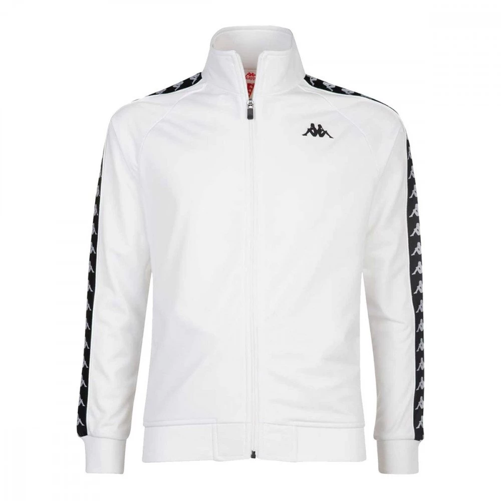 KAPPA FELPA FULL ZIP 222 BANDA ANNISTON SLIM BAMBINO Bianco