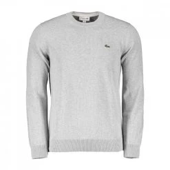 LACOSTE MAGLIONE GIROCOLLO IN COTONE Grigio