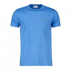 LACOSTE T-SHIRT LOGO IN COTONE PIMA AZZURRO