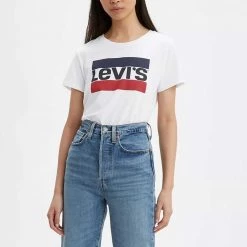 LEVI'S T-SHIRT LOGO DONNA Bianco -Tendenza Italia levi s 17369 t shirt logo donna casual donna 037019401 0297 3