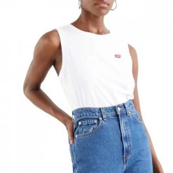 LEVI'S CANOTTA MINI LOGO DONNA Bianco -Tendenza Italia levi s 18185 canotta tank logo donna casual donna 042807801 0003 3