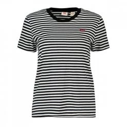 LEVI'S T-SHIRT PERFECT A RIGHE DONNA Bianco, Nero