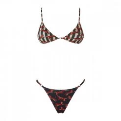 MATINEÉ BIKINI TRIANGOLO ANELLI E SLIP BRASILIANO DONNA Nero, Verde