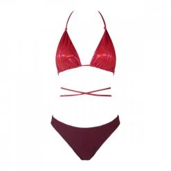MATINEÉ BIKINI TRIANGOLO LAMINATO E SLIP GOFFRATO DONNA Viola -Tendenza Italia matine cb3101 bikini triangolo laminato slip goffrato donna mare donna 045075601 viola 3