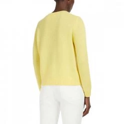 MAX MARA WEEKEND MAGLIONE GIROCOLLO IN CACHEMIRE AGAMI DONNA Giallo -Tendenza Italia max mara weekend agami22 maglia girocollo in cachemire donna casual donna 044658601 005 3