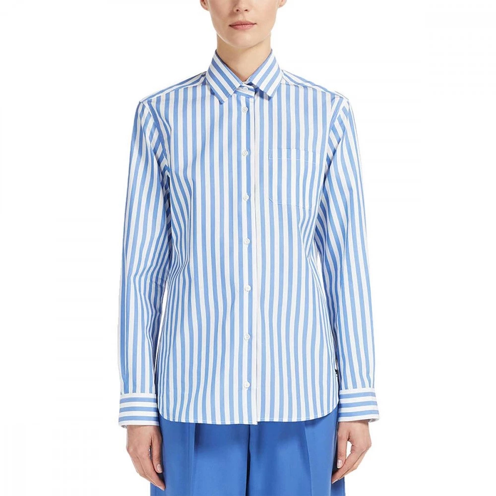 MAX MARA WEEKEND CAMICIA A RIGHE FILIPPO DONNA Azzurro, Bianco 4 MAX MARA WEEKEND CAMICIA A RIGHE FILIPPO DONNA Azzurro, Bianco - immagine 2