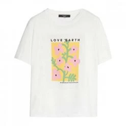 MAX MARA WEEKEND T-SHIRT CON STAMPA PITTORE DONNA Bianco