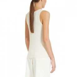 MAX MARA WEEKEND CANOTTA A COSTINE SERRA DONNA Bianco -Tendenza Italia max mara weekend serra22 top canotta in viscosa donna casual donna 044665401 002 3