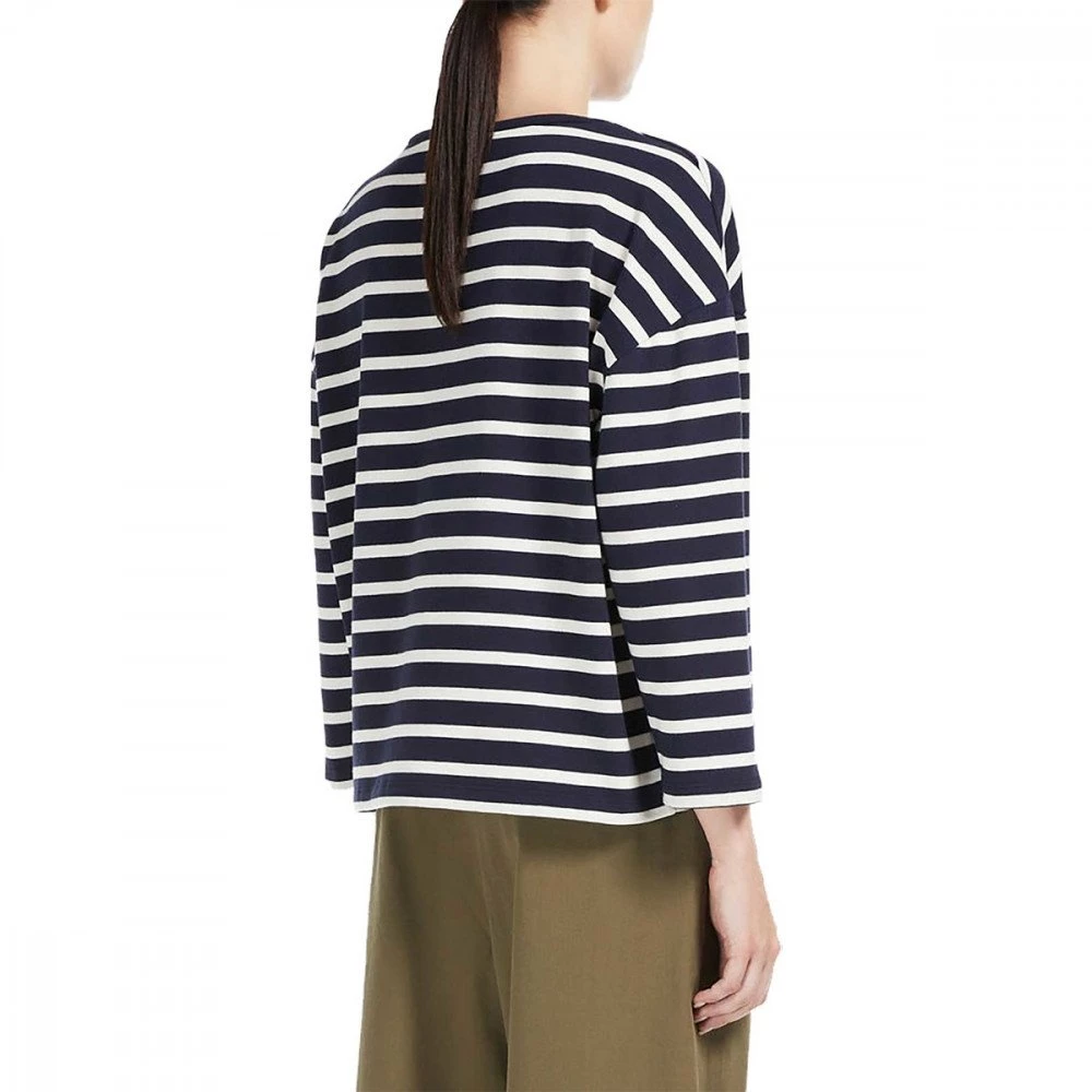 MAX MARA WEEKEND MAGLIA MANICA LUNGA RIGHE VISTOLA DONNA Bianco, Blu - immagine 3