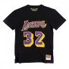 MITCHELL & NESS T-SHIRT NAME NUMBER JOHNSON 32 LAKERS Nero -Tendenza Italia mitchell ness bnn3cw19045 t shirt name number johnson 32 lakers abbigliamento basket uomo 045376501 blk 1