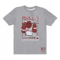 MITCHELL & NESS T-SHIRT LAST DANCE 6X CHAMPS BULLS Grigio