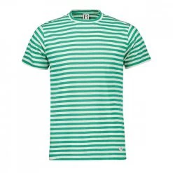 MOLO ELEVEN T-SHIRT IN JERSEY TINTO FILO A RIGHE Bianco, Verde