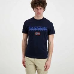 NAPAPIJRI T-SHIRT LOGO AYAS Blu -Tendenza Italia napapijri np0a4gdq t shirt logo ayas casual uomo 044923801 176 2