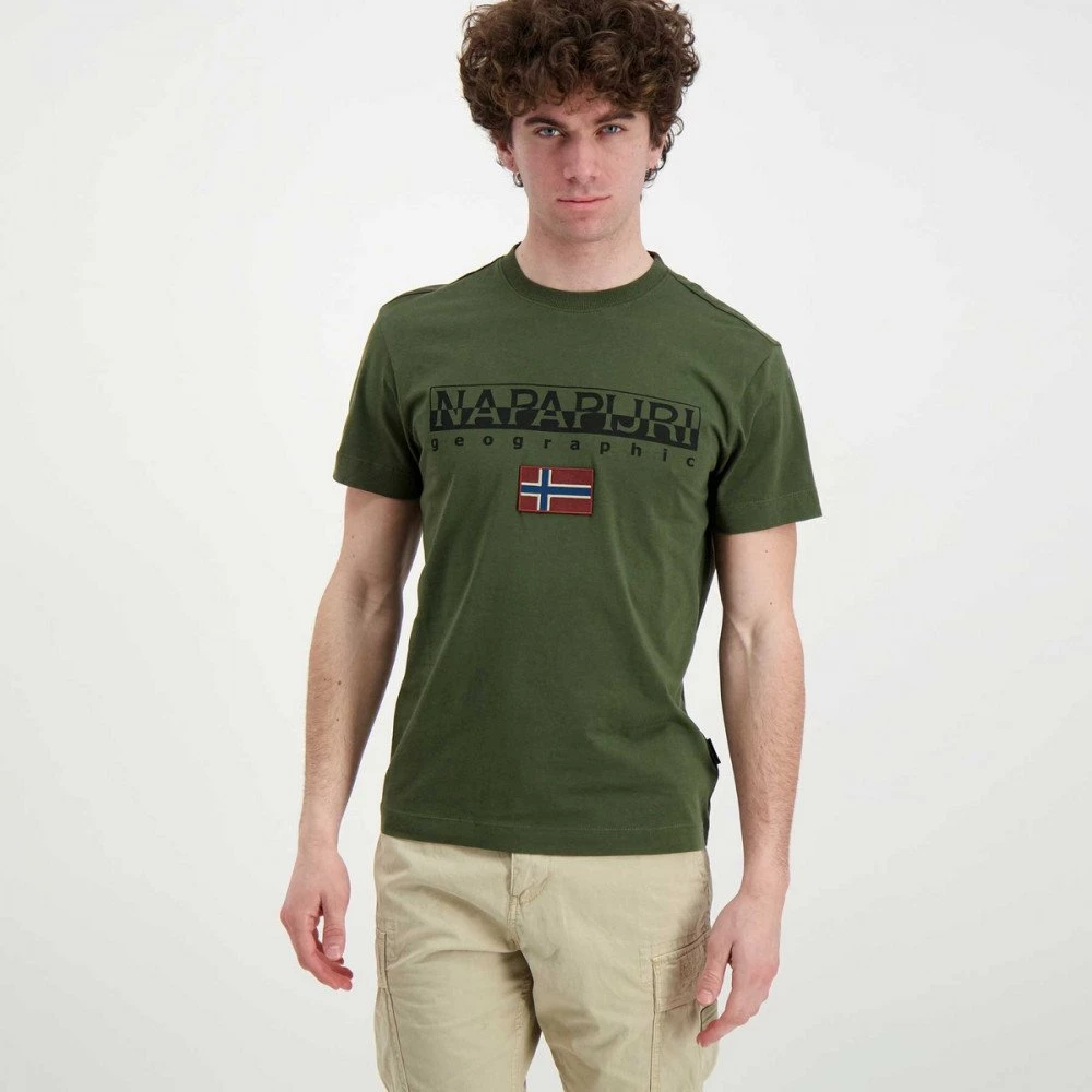 NAPAPIJRI T-SHIRT LOGO AYAS Verde 4 NAPAPIJRI T-SHIRT LOGO AYAS Verde - immagine 2