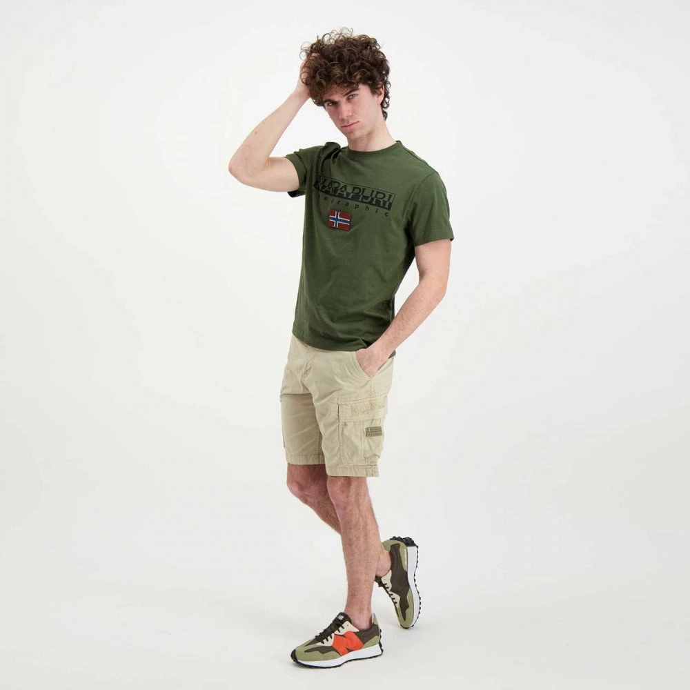 NAPAPIJRI T-SHIRT LOGO AYAS Verde 7 NAPAPIJRI T-SHIRT LOGO AYAS Verde - immagine 5