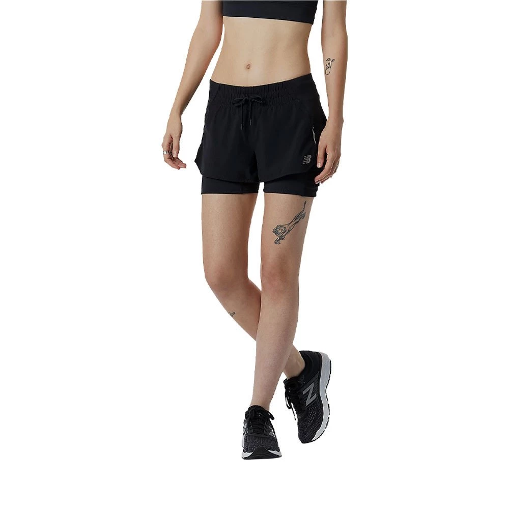 NEW BALANCE SHORT IMPACT RUN 2IN1 DONNA Nero 3 NEW BALANCE SHORT IMPACT RUN 2IN1 DONNA Nero