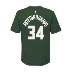 NIKE T-SHIRT NAME NUMBER ANTETOKOUNMPO BUCKS BAMBINO Verde -Tendenza Italia nike b7bcmw t shirt name number bucks antetokounmpo bambino abbigliamento basket bambino 041473601 gre 2