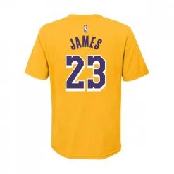NIKE T-SHIRT NAME NUMBER LAKERS JAMES BAMBINO Giallo -Tendenza Italia nike b7bcmw t shirt name number james lakers bambino abbigliamento basket bambino 041473901 yel 2