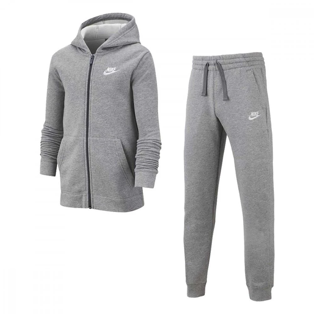NIKE TUTA FULL ZIP CON CAPPUCCIO CORE BAMBINO Grigio 3 NIKE TUTA FULL ZIP CON CAPPUCCIO CORE BAMBINO Grigio