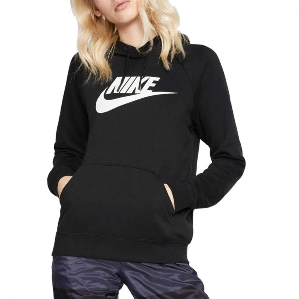 NIKE FELPA CON CAPPUCCIO LOGO ESSENTIAL DONNA Nero 5 NIKE FELPA CON CAPPUCCIO LOGO ESSENTIAL DONNA Nero - immagine 3
