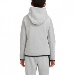 NIKE FELPA FULL ZIP CON CAPPUCCIO TECH FLEECE BAMBINO Grigio -Tendenza Italia nike cu9223 felpa full zip con cappuccio tech fleece bambino abbigliamento bambino 040977601 063 4
