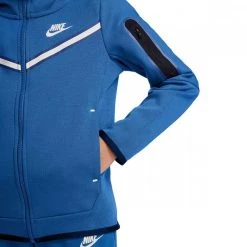 NIKE FELPA FULL ZIP CON CAPPUCCIO TECH FLEECE BAMBINO Royal -Tendenza Italia nike cu9223 felpa full zip con cappuccio tech fleece bambino abbigliamento bambino 044519401 407 3