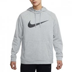 NIKE FELPA CON CAPPUCCIO SWOOSH Grigio