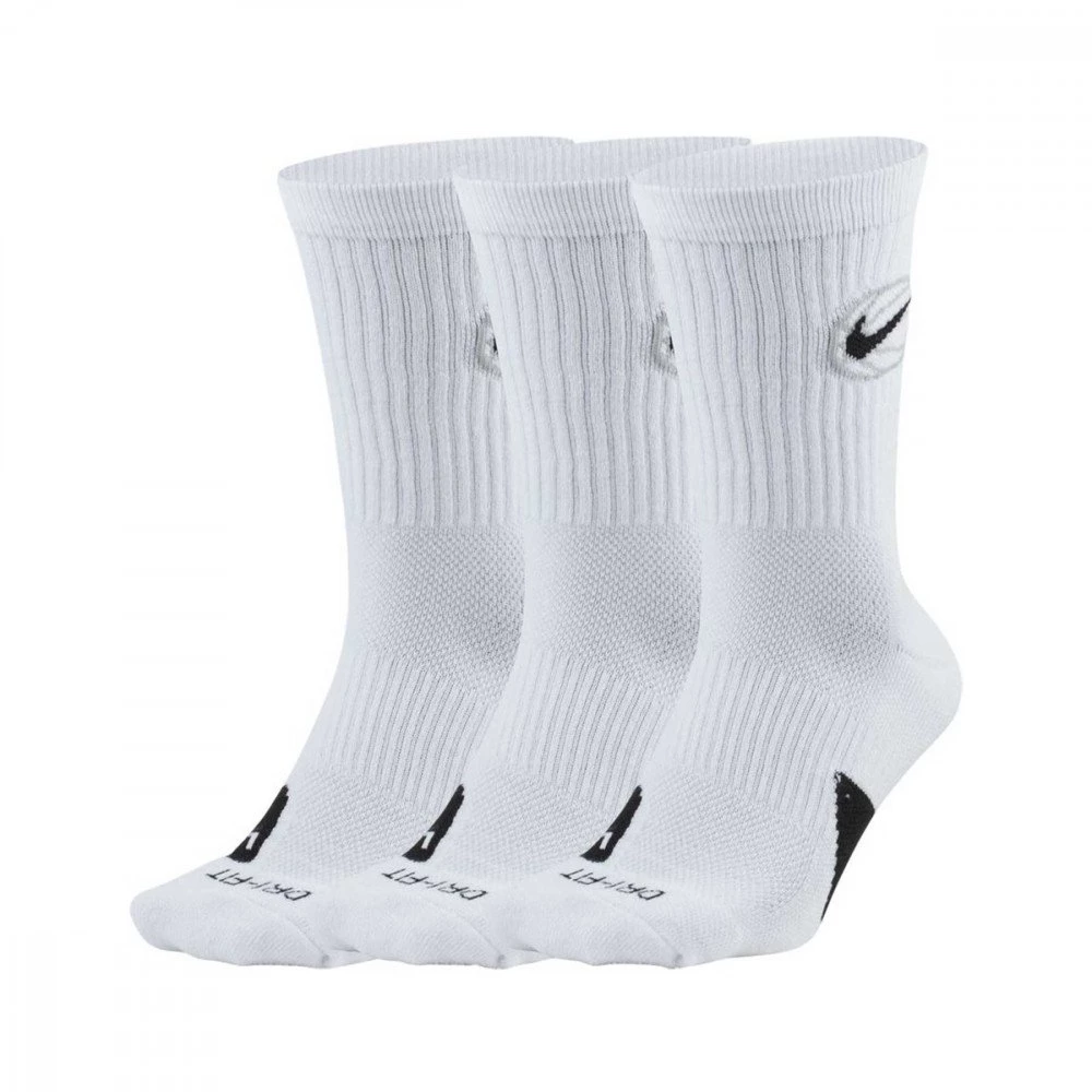 NIKE CALZE CREW EVERYDAY BASKETBALL 3 PACK Bianco 3 NIKE CALZE CREW EVERYDAY BASKETBALL 3 PACK Bianco