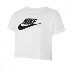NIKE T-SHIRT CROP FUTURA BAMBINA Bianco