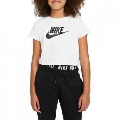 NIKE T-SHIRT CROP FUTURA BAMBINA Bianco -Tendenza Italia nike da6925 t shirt crop futura bambina abbigliamento bambino 042367201 102 3