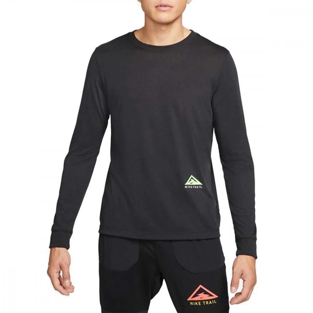 NIKE MAGLIA MANICA LUNGA DRI-FIT TRAIL Nero 3 NIKE MAGLIA MANICA LUNGA DRI-FIT TRAIL Nero