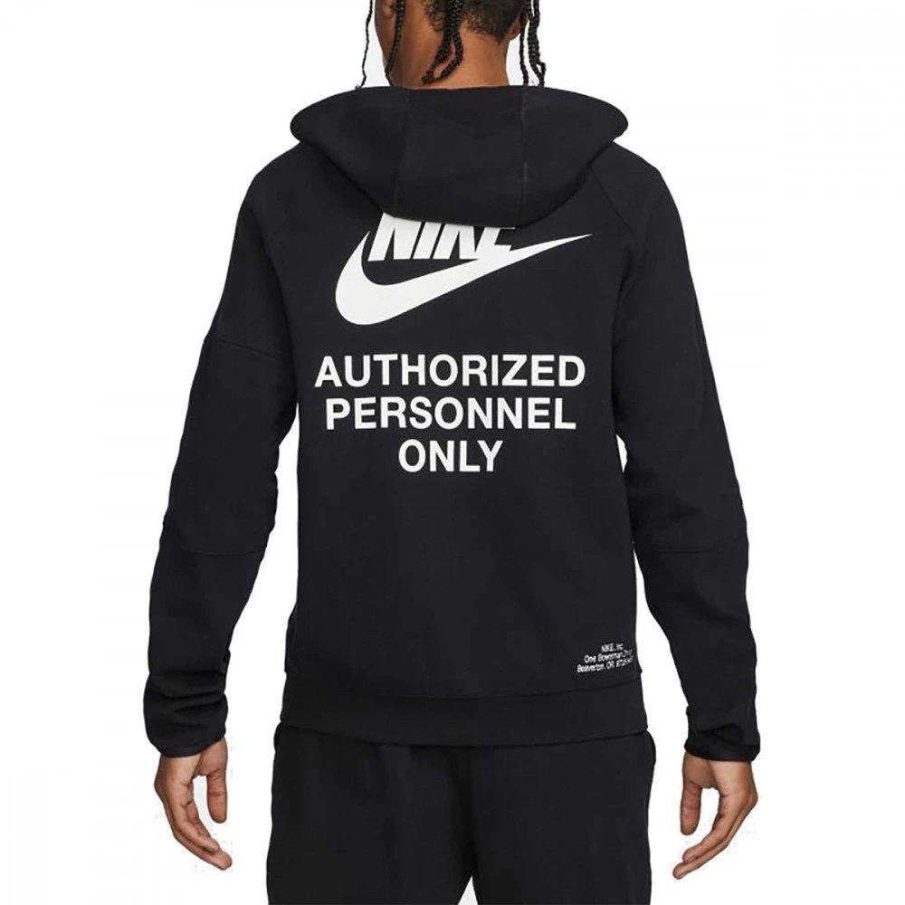 NIKE FELPA FULL ZIP CON CAPPUCCIO TECH FLEECE Nero - immagine 2