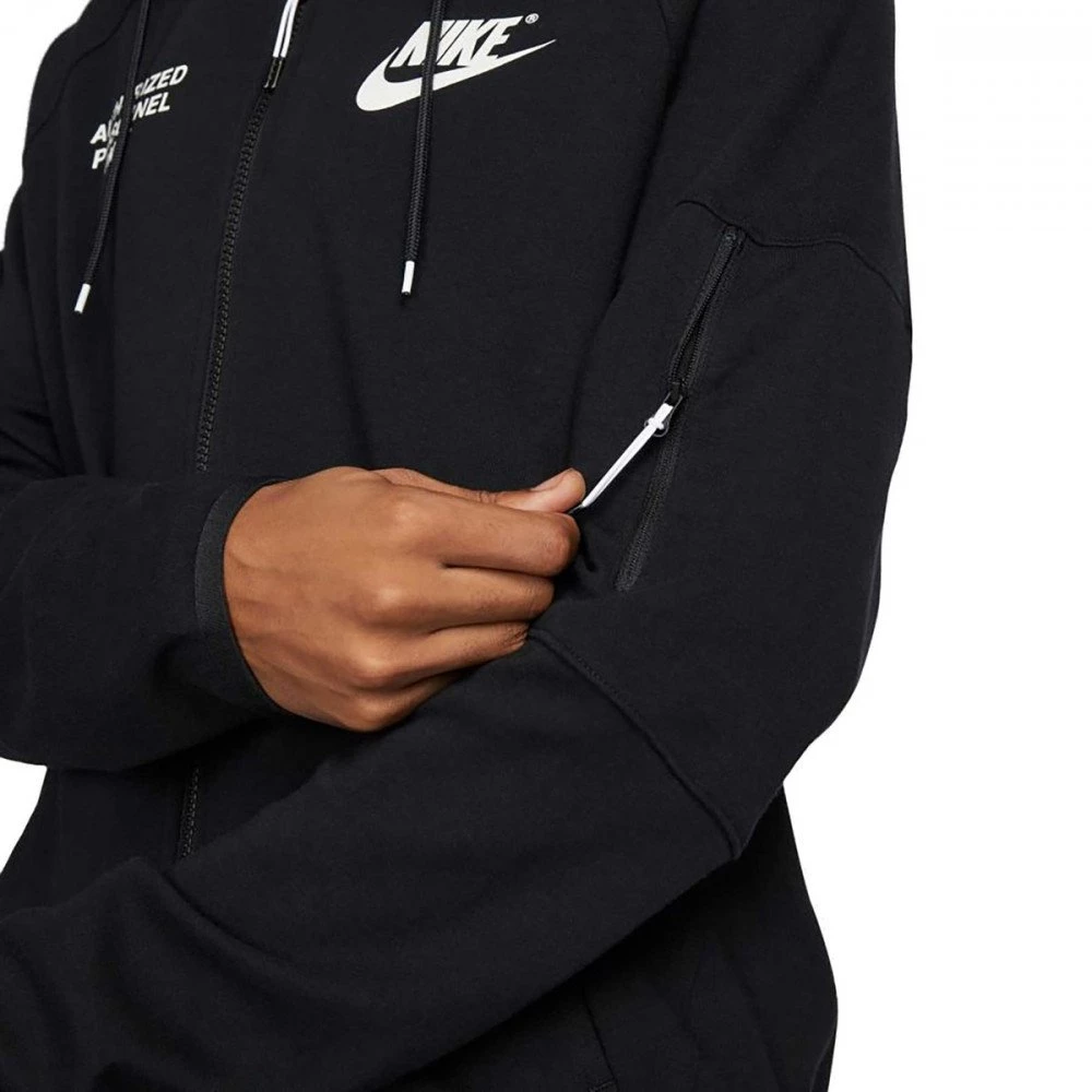 NIKE FELPA FULL ZIP CON CAPPUCCIO TECH FLEECE Nero - immagine 4