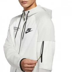 NIKE FELPA FULL ZIP CON CAPPUCCIO TECH FLEECE Bianco -Tendenza Italia nike dm6548 felpa full zip con cappuccio tech fleece sport style uomo 044502501 072 4