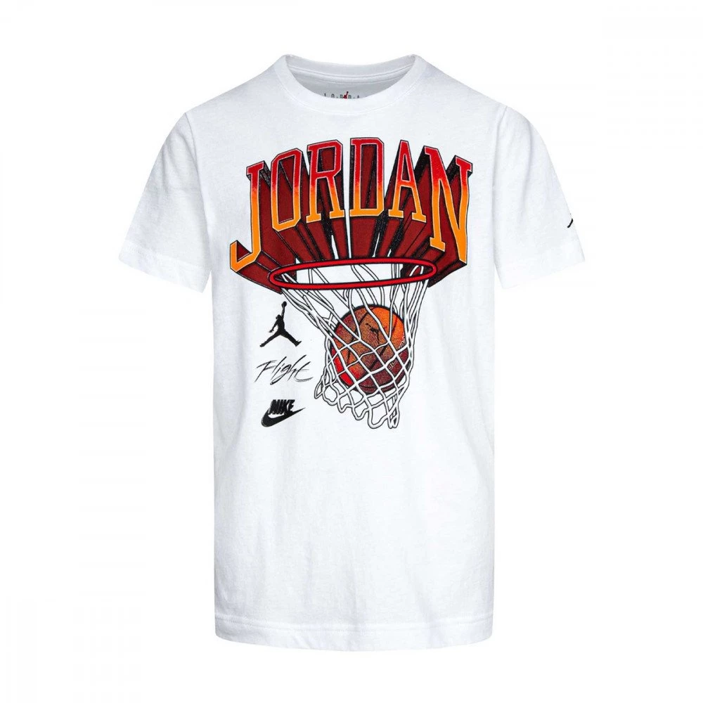 NIKE JORDAN T-SHIRT JORDAN HOOP STYLE BAMBINO Bianco 3 NIKE JORDAN T-SHIRT JORDAN HOOP STYLE BAMBINO Bianco