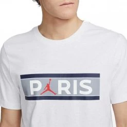 NIKE JORDAN T-SHIRT PARIS SAINT-GERMAIN WORDMARK Bianco -Tendenza Italia nike jordan db6510 t shirt paris saint germain wordmark sport style uomo 044500001 051 3
