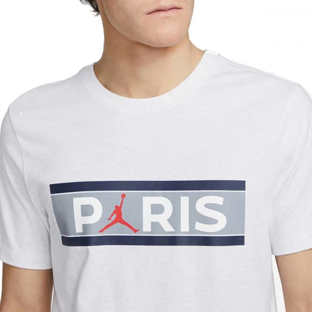 NIKE JORDAN T-SHIRT PARIS SAINT-GERMAIN WORDMARK Bianco - immagine 3