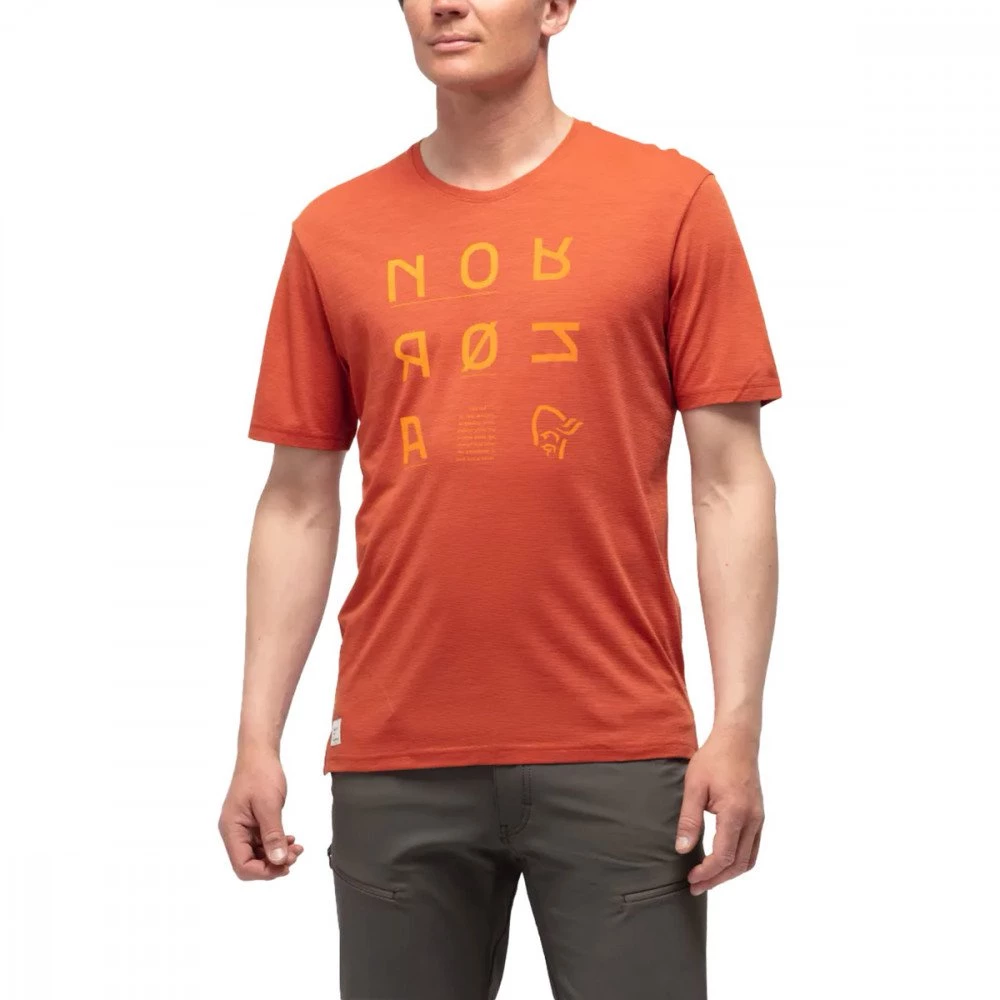 NORRONA T-SHIRT SVALBARD WOOL Arancio - immagine 2