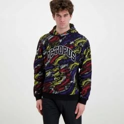 FELPA CON CAPPUCCIO OCTOPUS DECO Nero 10 FELPA CON CAPPUCCIO OCTOPUS DECO Nero -Tendenza Italia octopus 22sosh09 felpa con cappuccio octopus deco street style uomo 044742301 black 3