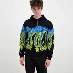 FELPA CON CAPPUCCIO OCTOPUS DRAFT Nero -Tendenza Italia octopus 22sosh11 felpa con cappuccio octopus draft street style uomo 044742401 black 3