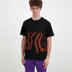 T-SHIRT OCTOPUS OUTLINE Nero -Tendenza Italia octopus 22sots03 t shirt octopus outline street style uomo 044743601 black 3