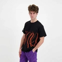 T-SHIRT OCTOPUS OUTLINE Nero -Tendenza Italia octopus 22sots03 t shirt octopus outline street style uomo 044743601 black 5