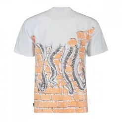 T-SHIRT OCTOPUS BRICKS Bianco -Tendenza Italia octopus 22sots21 t shirt octopus bricks street style uomo 044744601 white 2