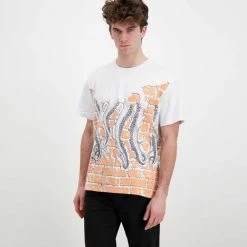 T-SHIRT OCTOPUS BRICKS Bianco -Tendenza Italia octopus 22sots21 t shirt octopus bricks street style uomo 044744601 white 3