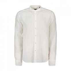 PEUTEREY CAMICIA COLLO COREANA IN LINO IBERIS Bianco