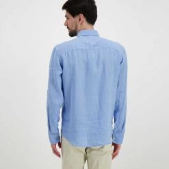 PEUTEREY CAMICIA COLLO FRANCESE IN LINO VINTEX Azzurro -Tendenza Italia peuterey peu4286 camicia collo francese in lino vintex casual uomo 045019501 270 4