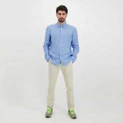 PEUTEREY CAMICIA COLLO FRANCESE IN LINO VINTEX Azzurro -Tendenza Italia peuterey peu4286 camicia collo francese in lino vintex casual uomo 045019501 270 6